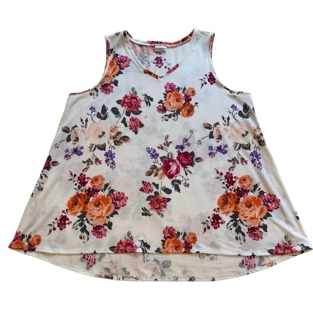 LuLaRoe Kristina V-Neck Sleeveless Tank Top - Size 2X
